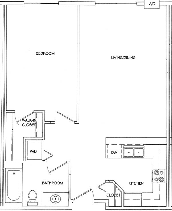 1 bdrm floor plan